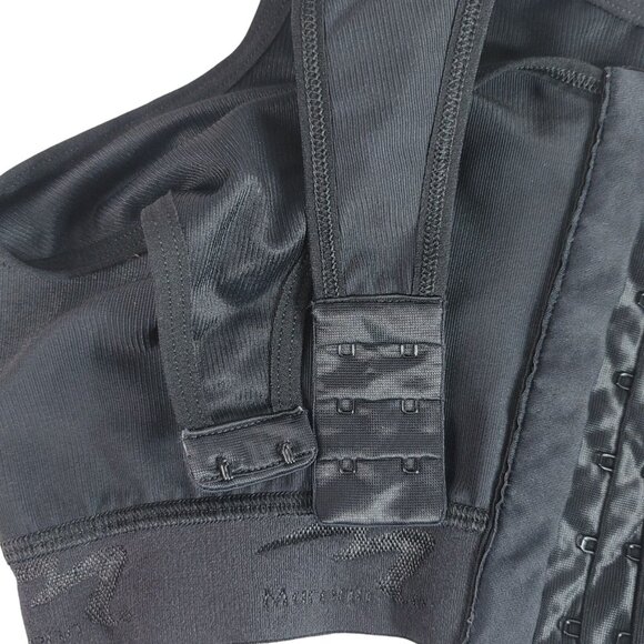 Marena Recovery Front Close Bra Black 38 D/E Wirefree Wide Straps Post Surgery - Picture 9 of 13